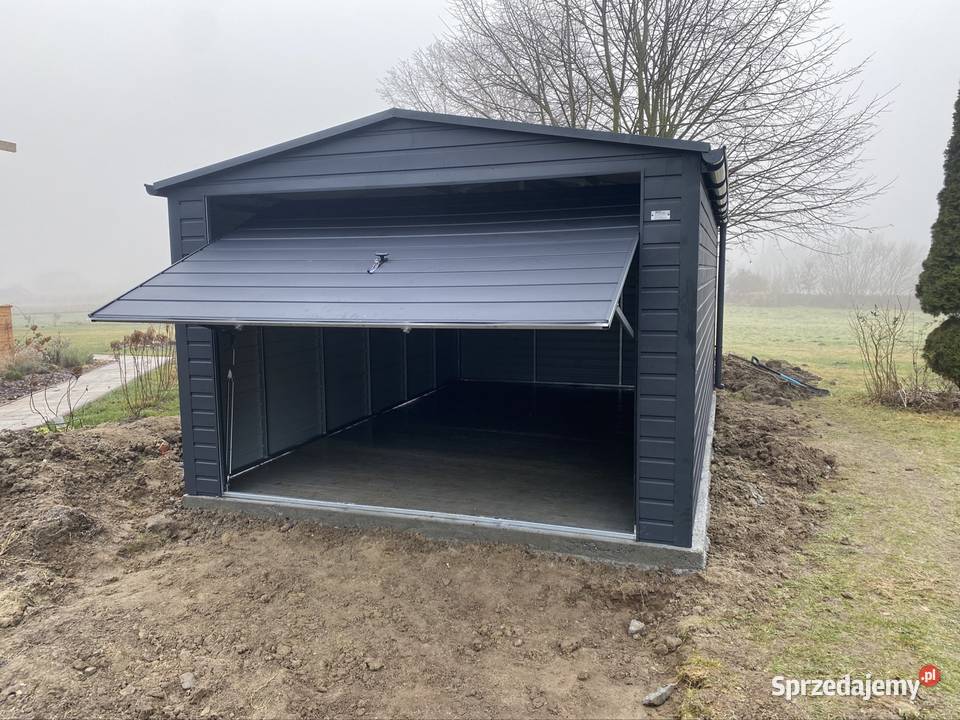 Garaż blaszany dwuspadowy 35x55 Antracyt 7016 Usługi Dębica