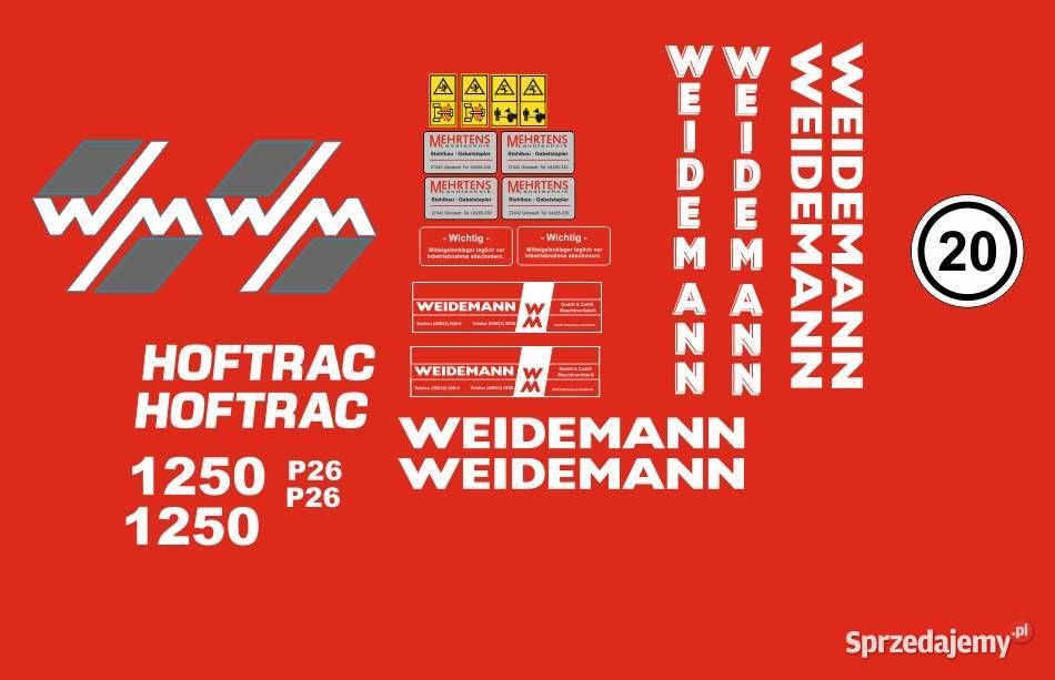 Naklejki Weidemann 1250 i inne modele super Bydgoszcz