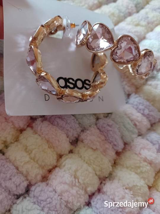 ASOS Bogato zdobione kolczyki wieczorowe serca Kraków