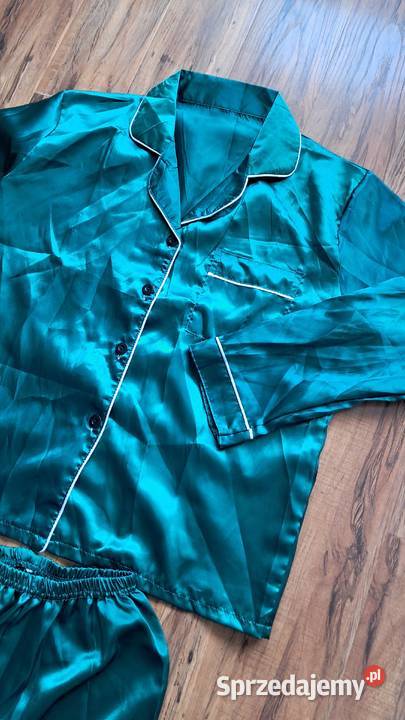 nowa cienka damska piżamka w kolorze butelkowej Piżamy i szlafroki Sandomierz