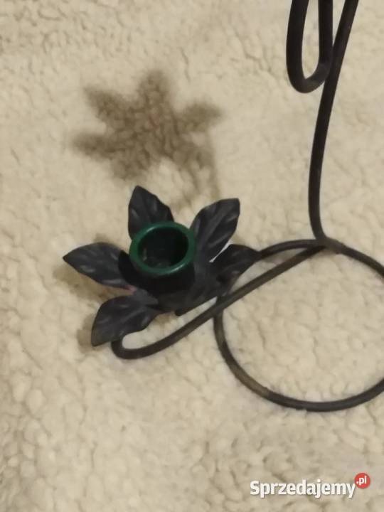 Świecznik metalowy na dwie świeczki wielokolorowy Ostrołęka