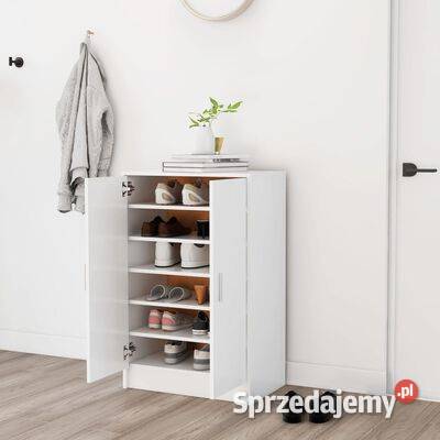 Szafka na buty biała 60x35x92 materiał