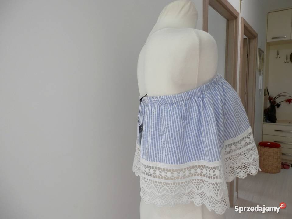 Bluzka Crop Top Bralet z Falbaną bez Ramiączek sprzedam