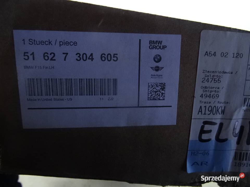 51627304605 BMW X5 F15 PLETWA OSLONA KLAPY LEWA osobowe Motoryzacja wielkopolskie Przemęt