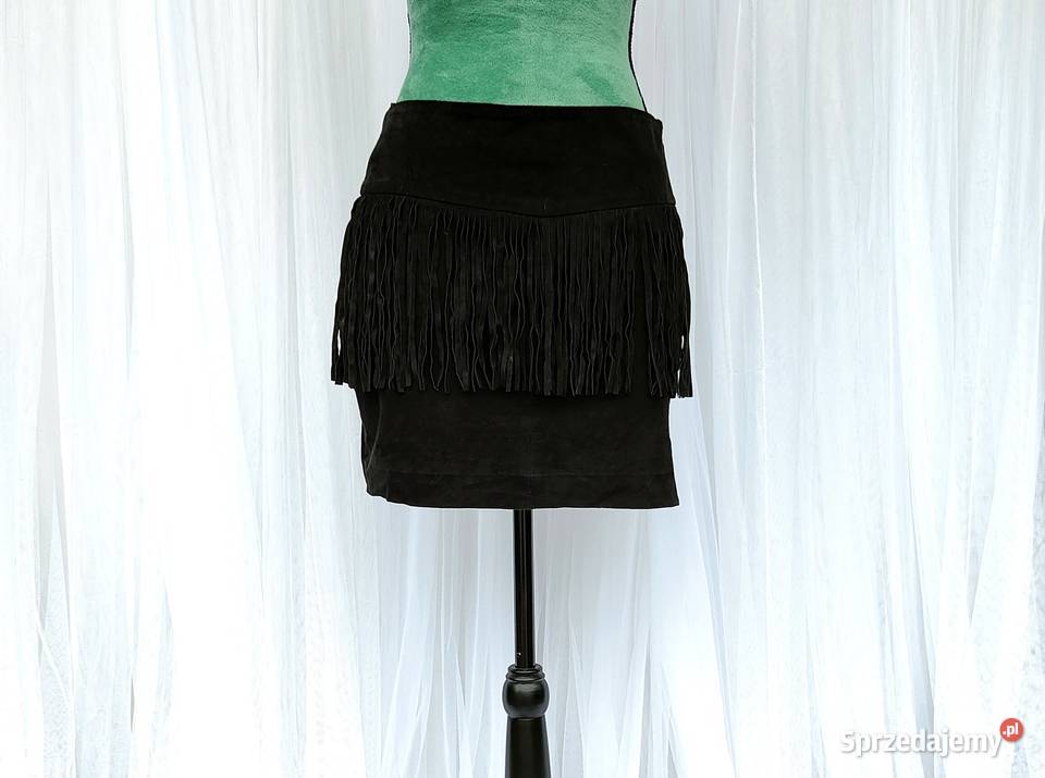 Skórzana spódnica mini Mango 36 S skóra zamsz Szczecin