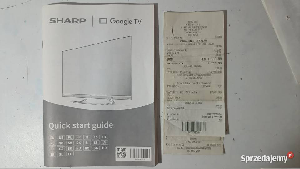 Telewizor SHARP 55 QLED 4K Google TV śląskie Katowice