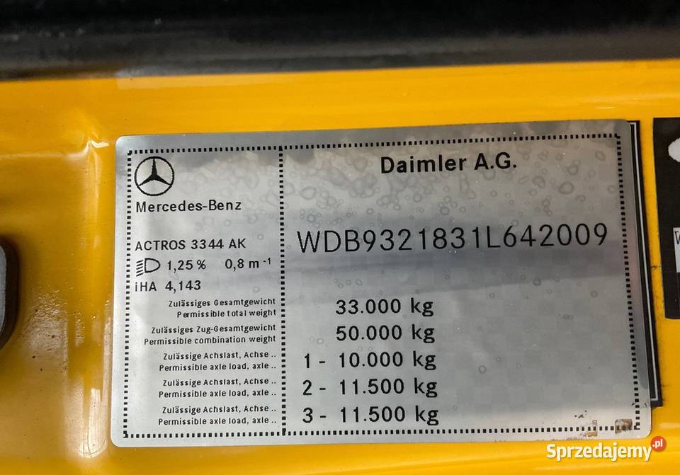 wywrotka 6x6 z dzwigiem Mecedes 3344 eur 5 tez Warszawa