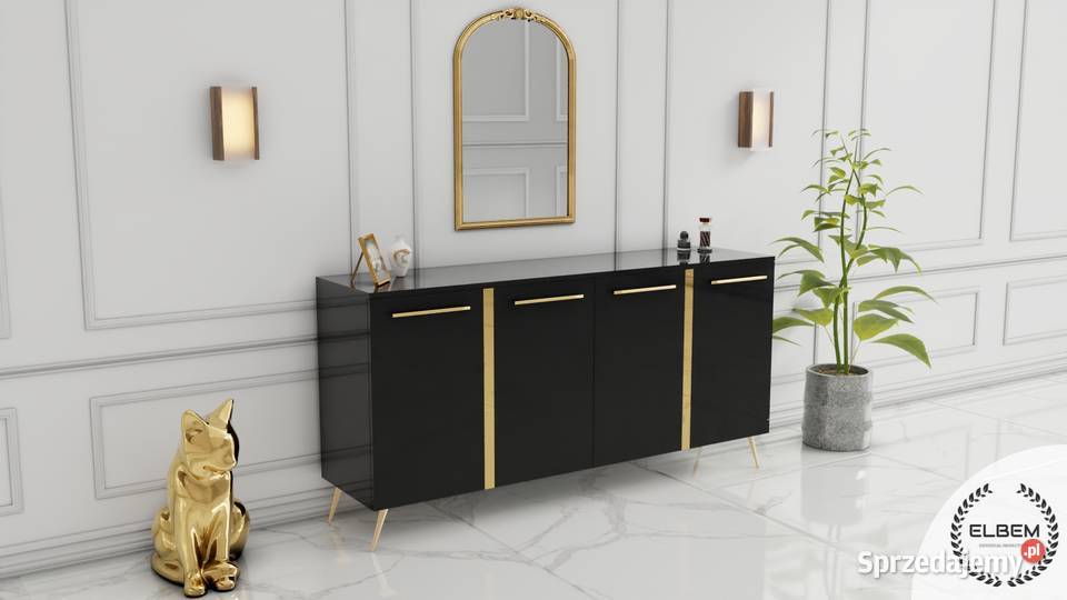 Lakierowana komoda czarny połysk Glamour Warszawa