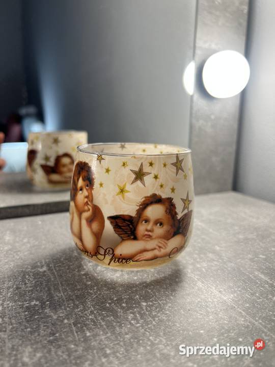 Świecznik ozdoba z aniołkami aniołami