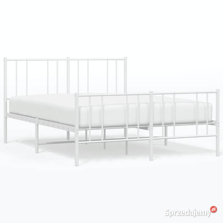 Łóżko Metalowe Białe Rama Łóżka Ze Stelażem 90cm Warszawa