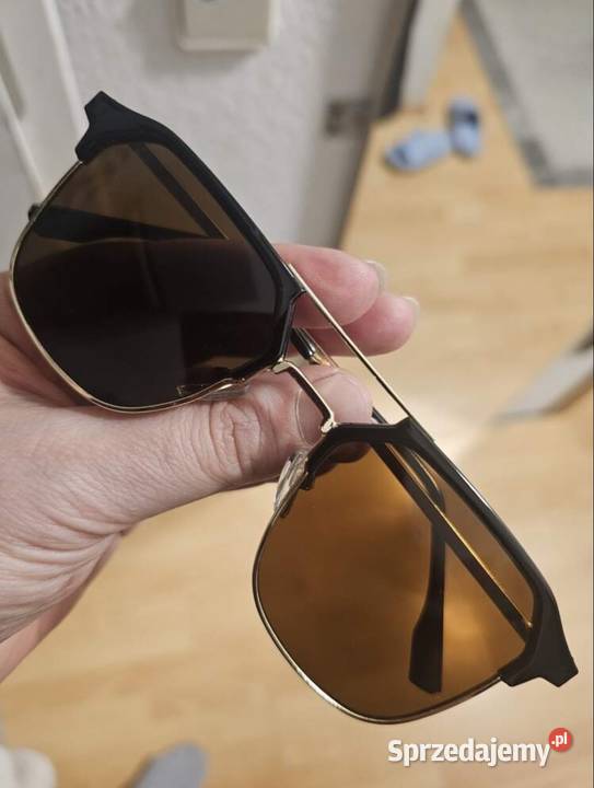 1 metalowe okulary brązowy unisex Uniseks