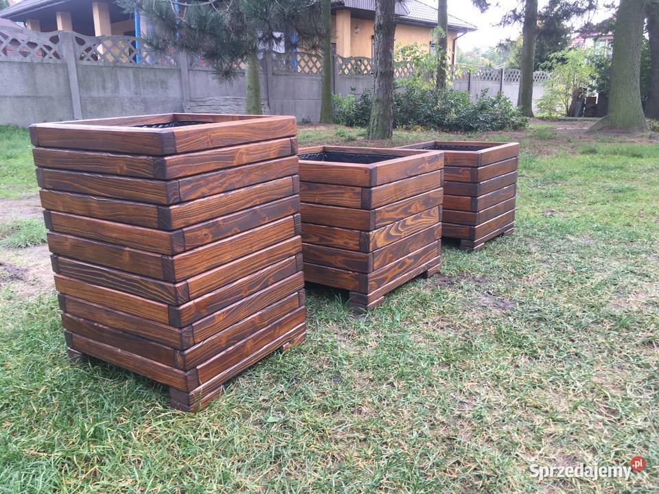 Donica drewniana donica ogrodowa doniczki mazowieckie Warszawa