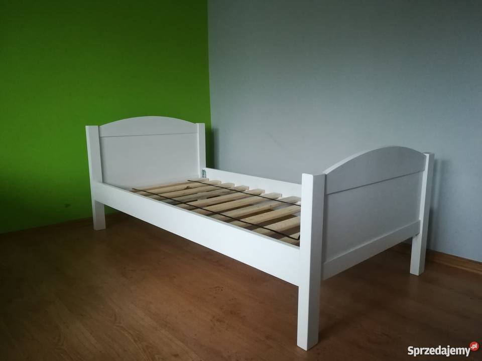 Łóżko drewniane białe dziecięce 80x160