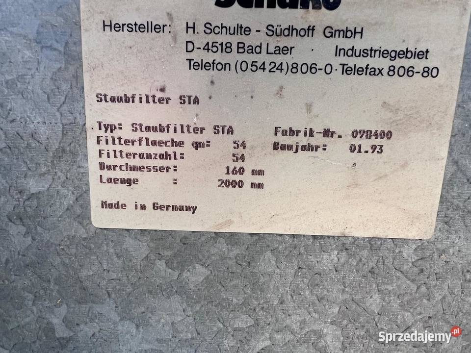 Odciąg trocin SCHUKO STA 55kw małopolskie Juszczyn