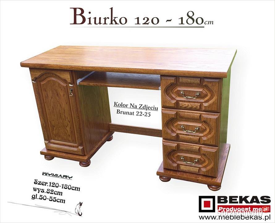 Biurko Stylowe 160 2s2D Szafka Komoda Orzech Dąb Siedlce