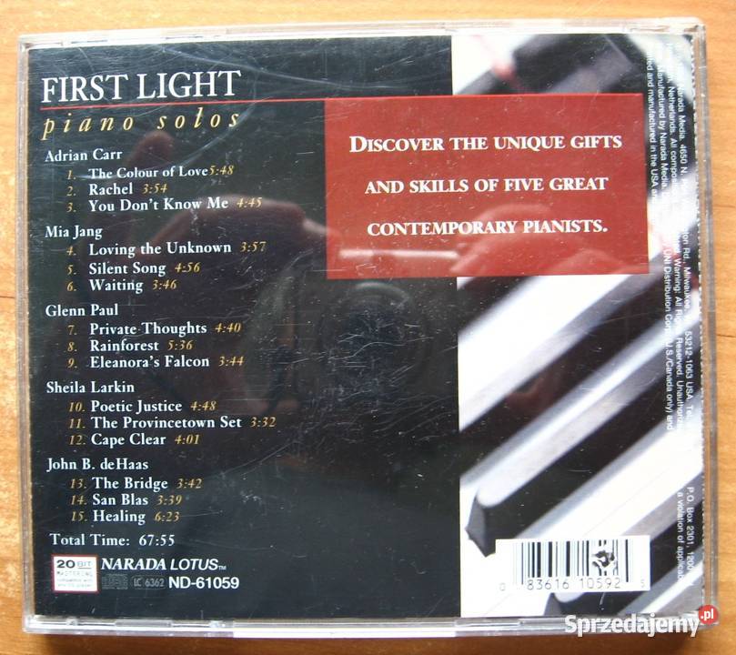 Narada Lotus First Light Piano Solos 1 płyta Kępice