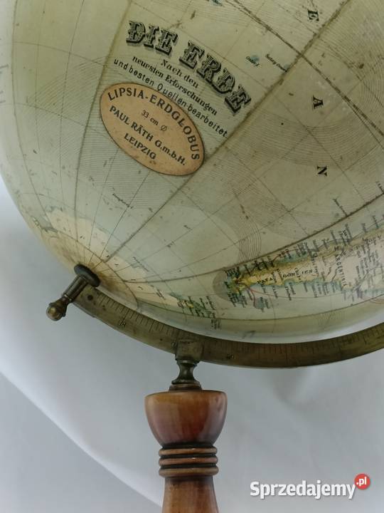 Zabytkowy globus LipsiaErdglobus z Pracowni Paul Antyki, Sztuka, Kolekcje Góra