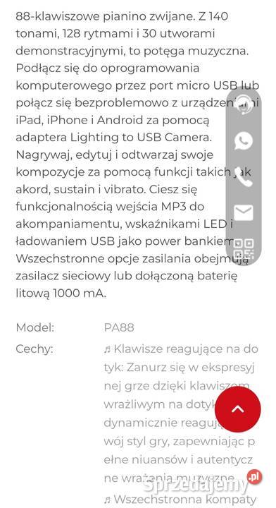 Profesjonalne silikonowe zwijane pianino Konix Kielce