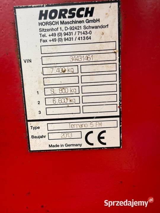 Agregat Bezorkowy Horsch Terrano 5FM pro 2013 dolnośląskie Nowa Ruda