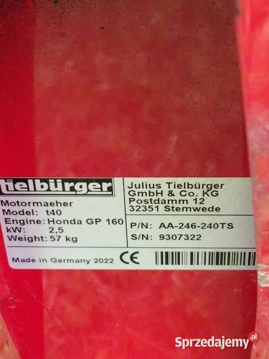 nowa kosiarka listwowa TIELBRGER T40 HONDA GP Strzyżów