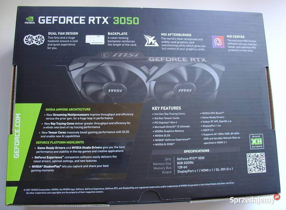 Karta graficzna MSI GeForce RTX 3050 VENTUS 2X HDMI  łódzkie