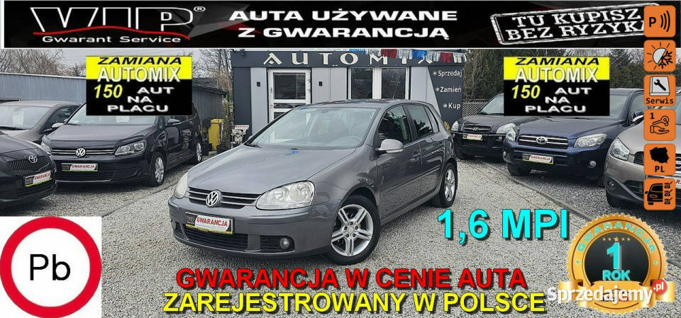 Volkswagen Golf Salon POLSKA 16 MPI 1Właściciel elektryczne lusterka Świdnica