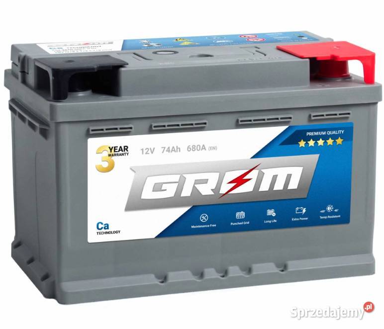Akumulator GROM Premium 74Ah 680A EN DTR niski akumulatory mazowieckie Siedlce sprzedam