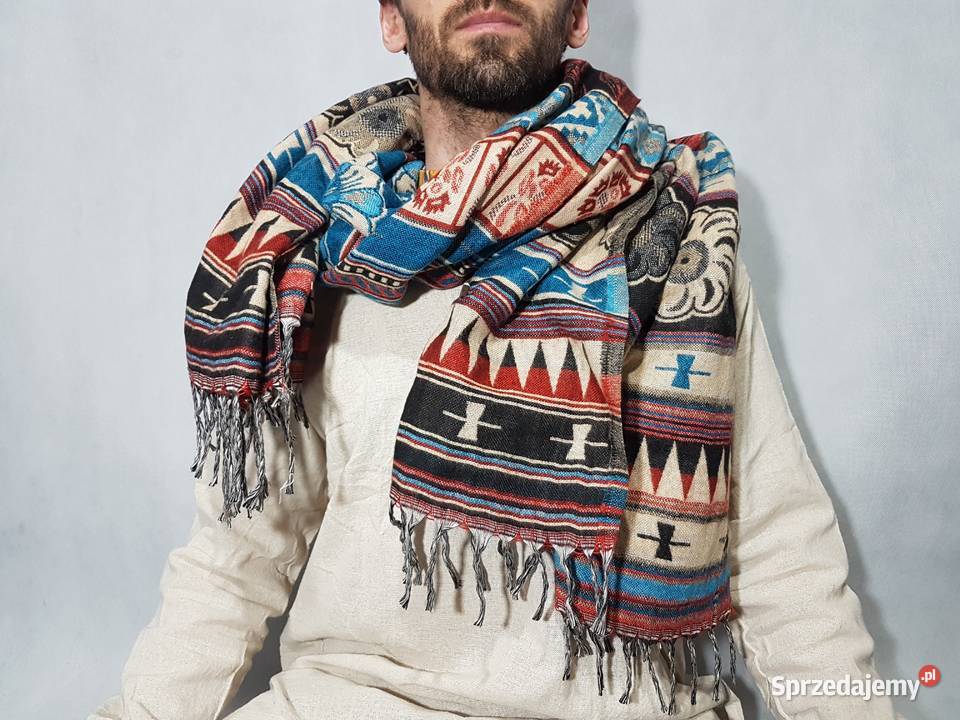 Duża chusta z Indii 100 Wełna Unisex Obrus Pozostałe Kudowa-Zdrój sprzedam
