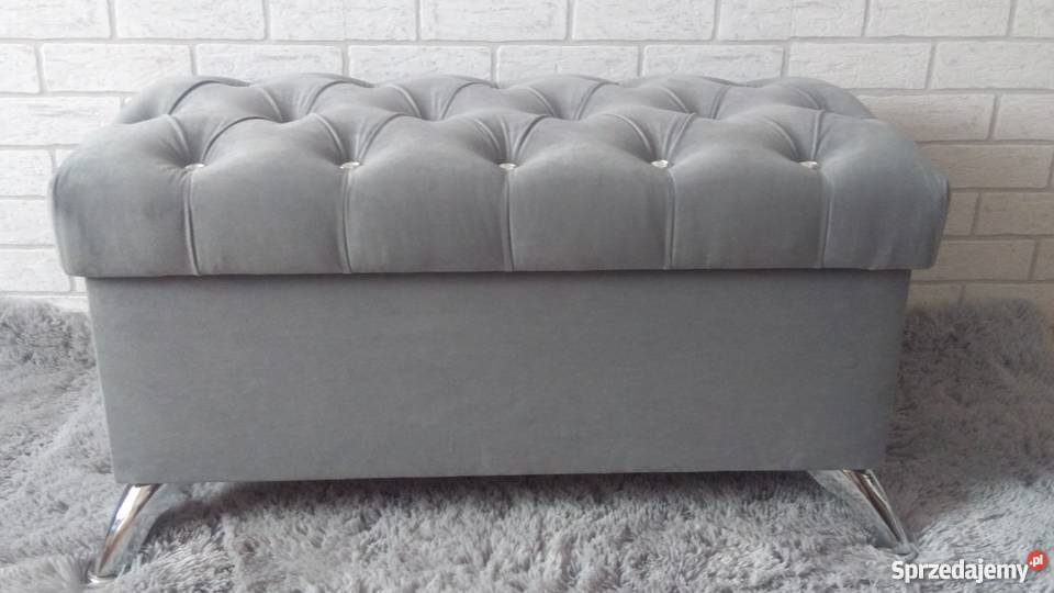 Jasnoszarapufa otwierana Pikowana szara Nowa 40cm Warszawa