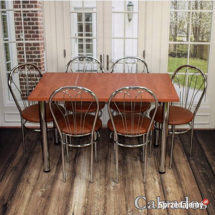 WYPRZEDAŻ Zestaw stół 120 x 70 6 krzeseł Venus Syców