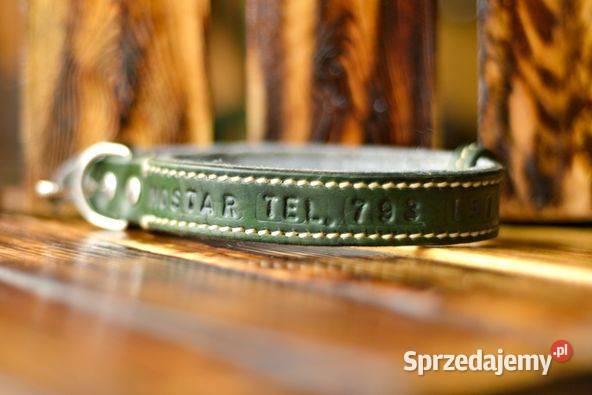 OBROŻA z IMIENIEM psa kota 100 skóra juchtowa no Pozostałe Tarnobrzeg