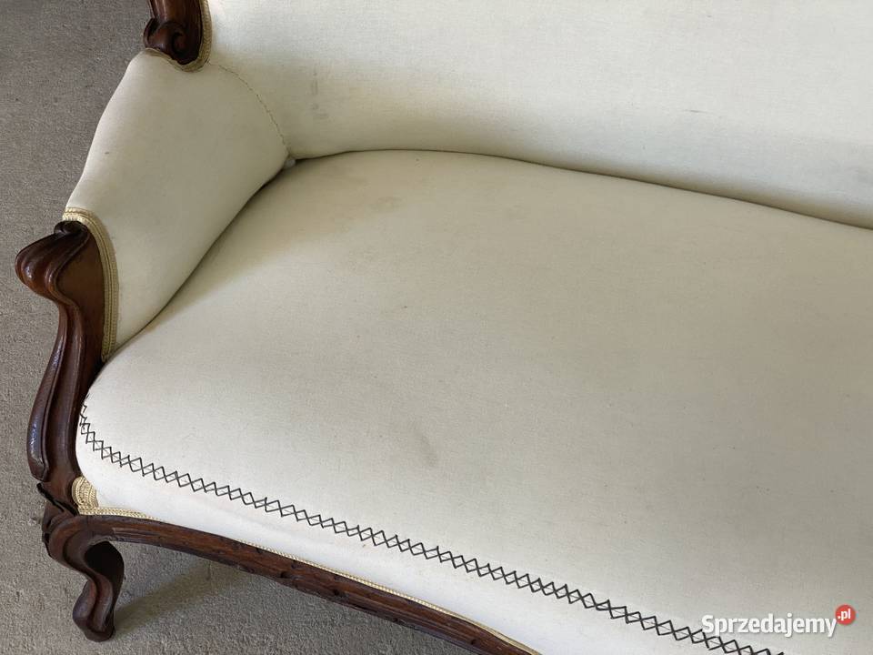 Elegancka sofa ludwikowska rzeźbiona rama Budno sprzedam
