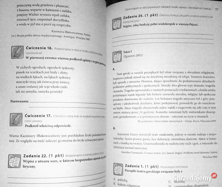 Gimnazjum powtórka Test humanistyczny Olga Mazur miękka sprzedam