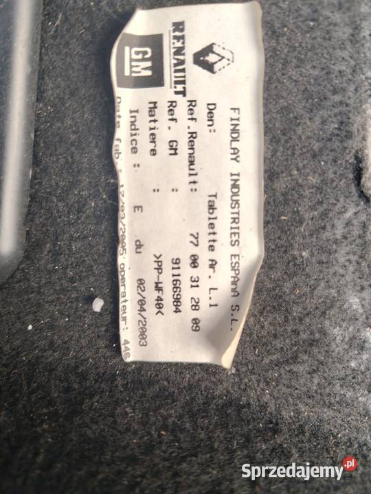 Półka tył tylna Opel Vivaro Renault Trafic Poznań