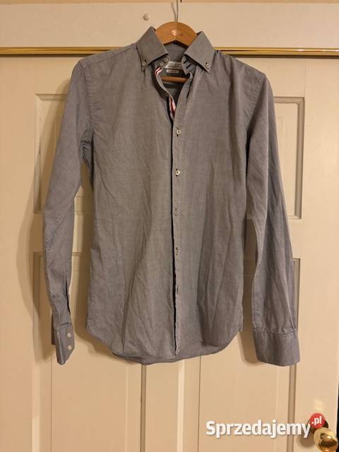 Koszula męska S Zara Slim Fit szara bawełna 100z Rozmiar S