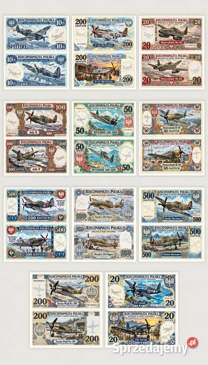 11 sztuk banknotów kolekcjonerskich z serii Białystok