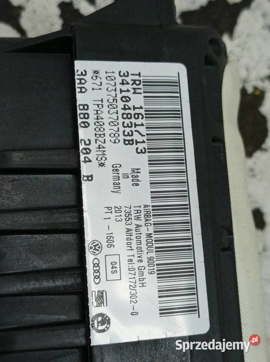 PODUSZKA POWIETRZNA PRAWA PASAŻERA DESKI AIRBAG Poduszki powietrzne