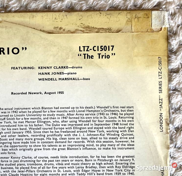 The Trio Hank Jones Wendell Marshall And Kenny zachodniopomorskie Szczecin