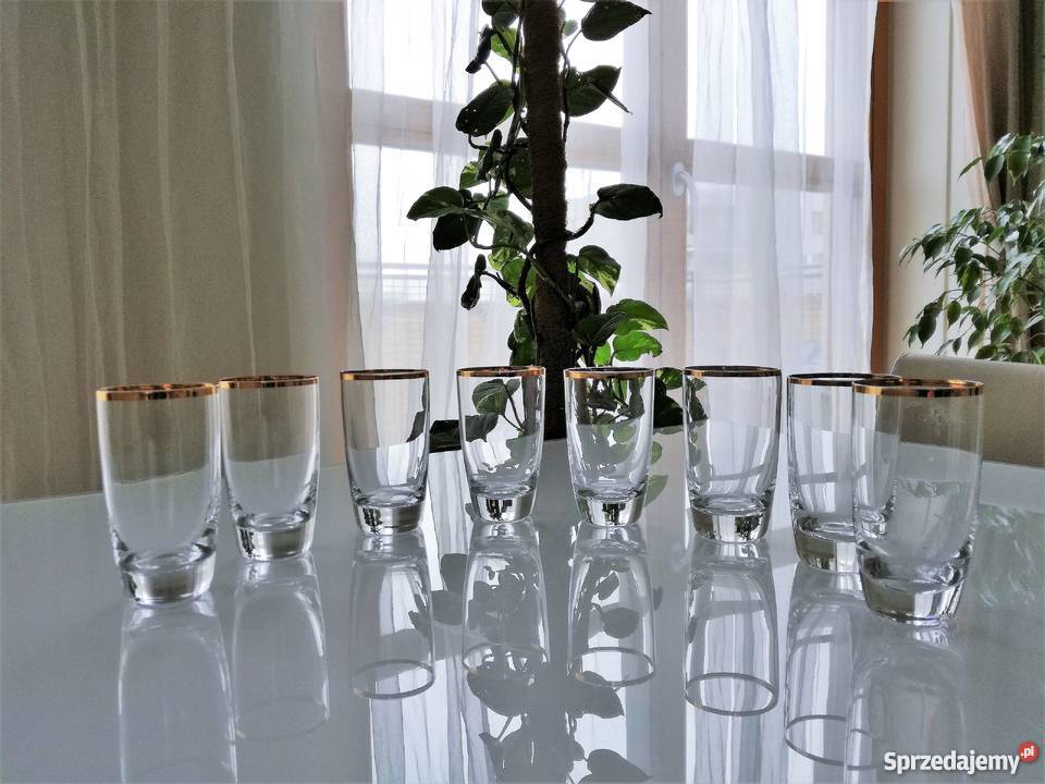 Szkło stołowe Krosno złoty pasek spodki 11 Warszawa sprzedam