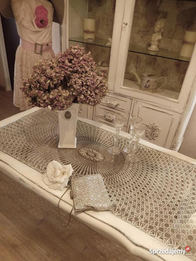 Ławastolik shabby chicstara Francja biel ludwik Meble
