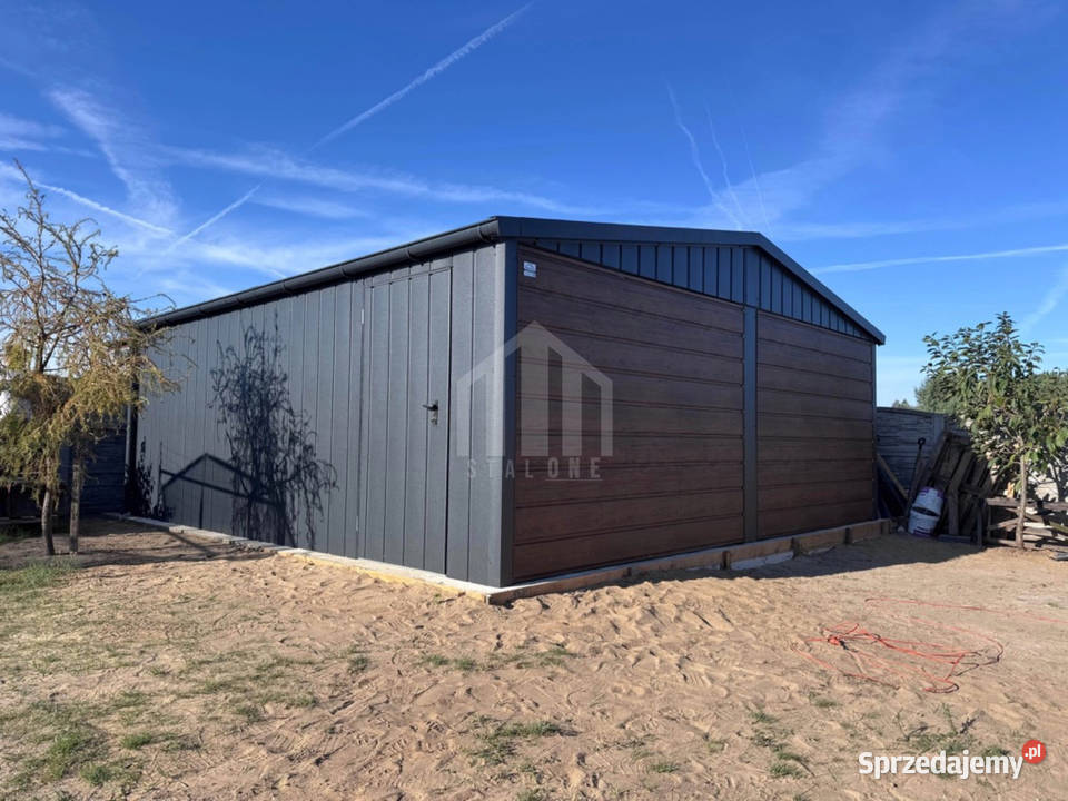 Garaż blaszany 6x58m 2x brama uchylna drzwi śląskie Mysłowice