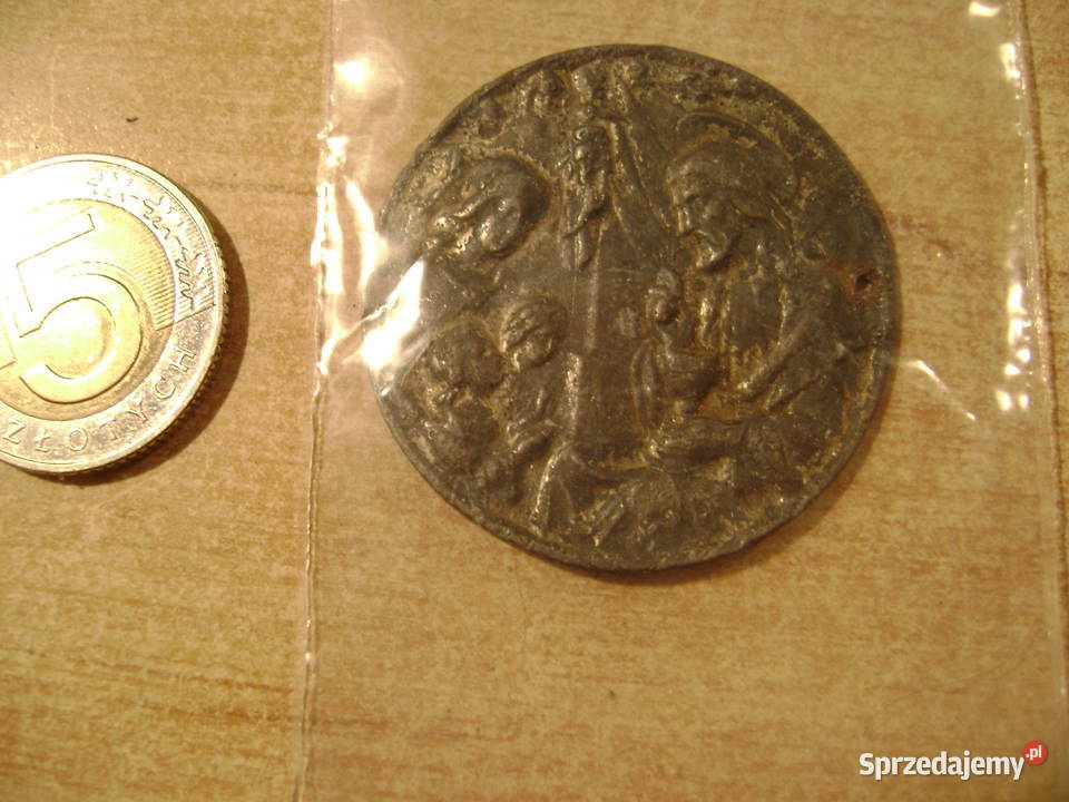 Starocie z PRL Dewocjonalia Medal cynowy