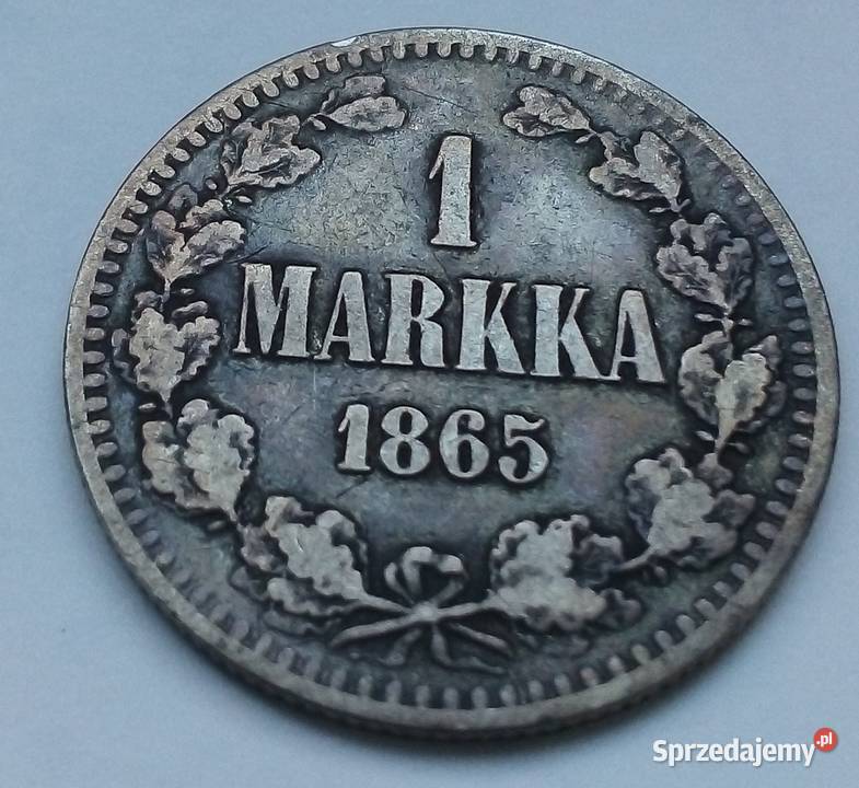 FINLANDIA1 MARKKA1865 rS SREBRO 08680 ZABÓR