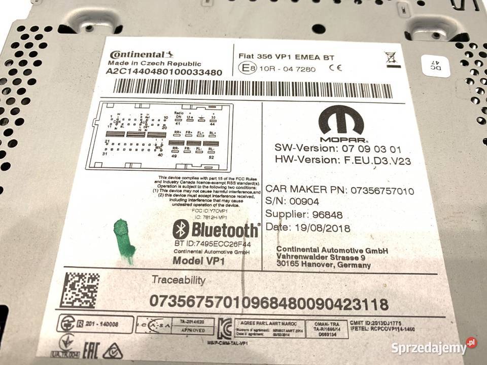 RADIO FIAT TIPO 07356757010 ODTWARZACZ sprzedam