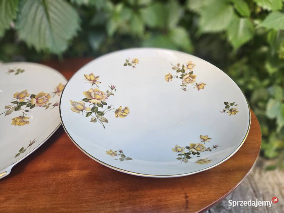 Rosenthal Aida 2 duże patery żółta róża Porcelana i szkło Lublin