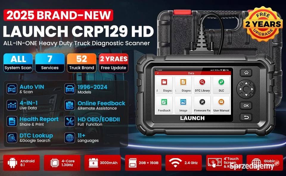 Launch CRP129 HD Do ciężarówek autobusów koparek Siemianowice Śląskie