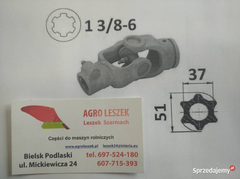 Przegub Cardana kompletny na rurę 51x37 G7 Części zamienne