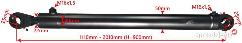 CIENKI SIŁOWNIK hydrauliczny cylinder skok 900 Solec Kujawski