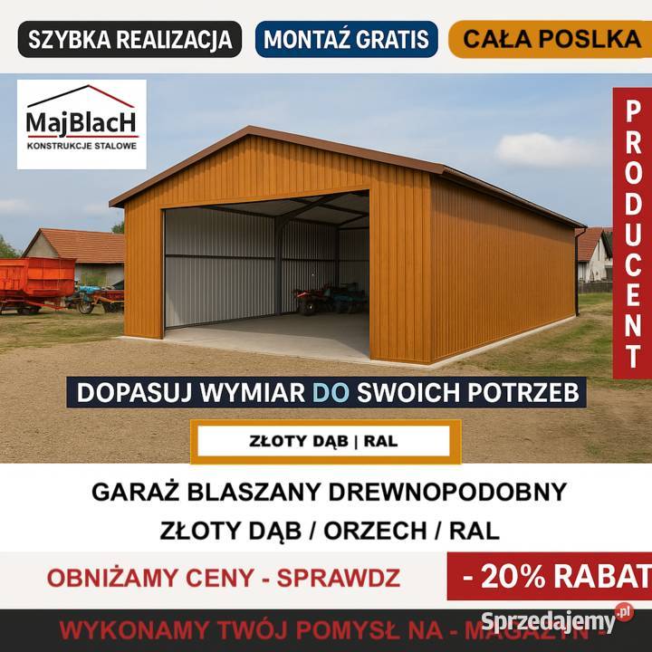 A60Rabat 15 Wiata DrewnopodobnaHala GarażMontaż podlaskie Augustów