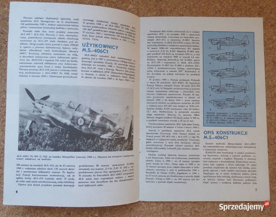 W Nieradko Samolot MS406C1 Morane Saulnier militaria, broń, wojskowość